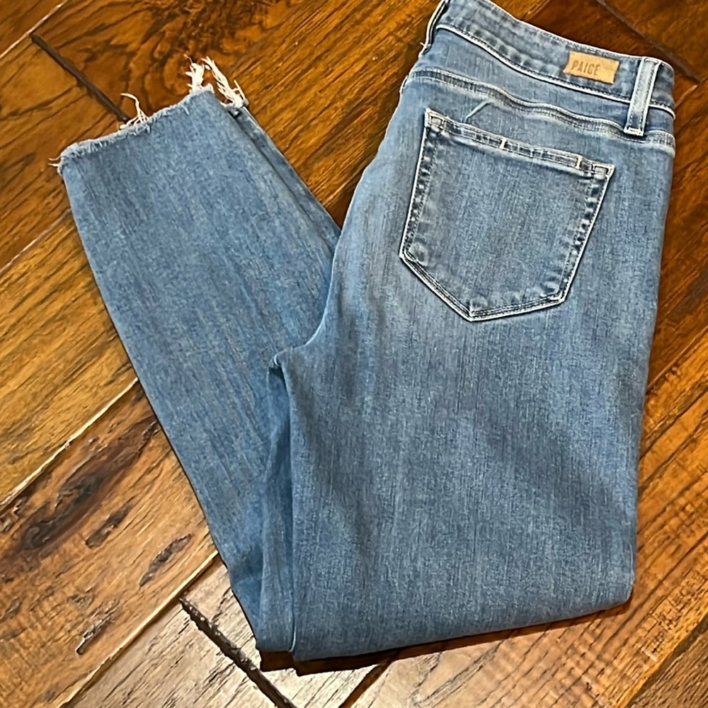 PAIGE cropped raw hem jeans